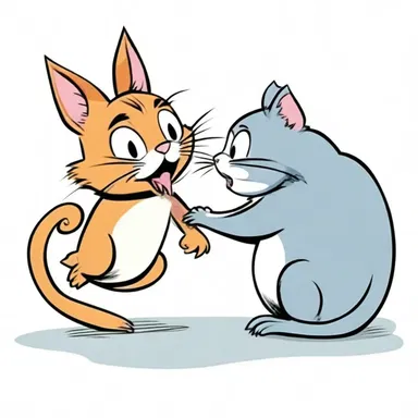 In the cartoon, the mischievous cat would often squinch down to pounce on the unsuspecting mouse.
