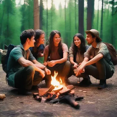 The movie portrays a group of friends going on a backpacking trip and indulging in carousing by campfire, singing songs and passing around bottles of alcohol.