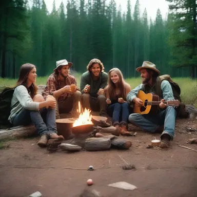 The movie portrays a group of friends going on a backpacking trip and indulging in carousing by campfire, singing songs and passing around bottles of alcohol.