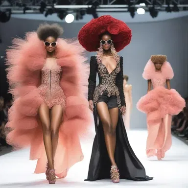 The fashion show featured momentously extravagant and innovative designs on the runway.