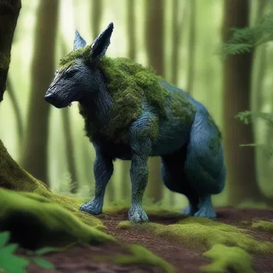 The mythical creature moved gracefully on all fours, blending in with the magical forest.