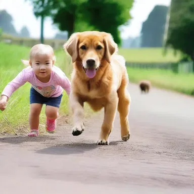 As they played with their pet dog, they found themselves chasing it playfully on all fours.