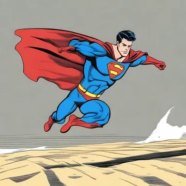 The superhero's cape billowed behind them, acting as a counterweight to their incredible speed.