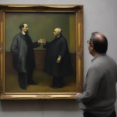 The art dealer unethically forged famous paintings and sold them at exorbitant prices to unsuspecting buyers.