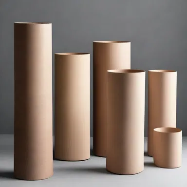 The designer used cylindrical shapes in the collection, inspired by the concept of a cylinder as a form of art.