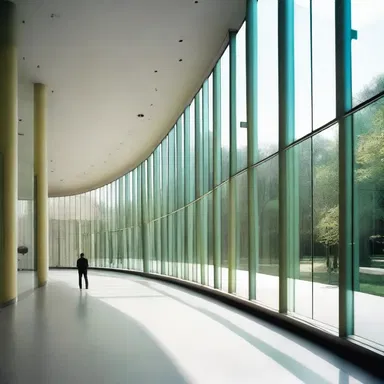 The modern building had glass cylinders as an architectural element, allowing natural light to fill the interior spaces.