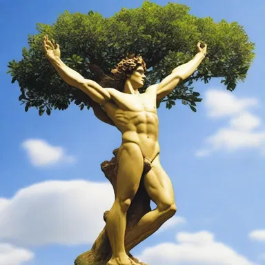 According to Greek mythology, the god Apollo turned Daphne into a laurel tree to escape his pursuit, and her body transformed into a cylinder shape.