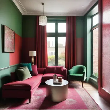 The interior designer carefully selected a colour palette for the room, taking into consideration the needs of the client with red-green colour blindness, ensuring that the shades of red and green used were distinct and easily distinguishable.