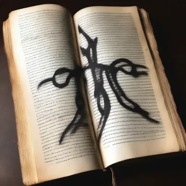 The book was filled with eerie written symbols, sending chills down the reader's spine.