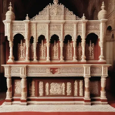 The decoration of the church altar with intricate lace was regarded as inessential to the spiritual service.