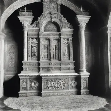 The decoration of the church altar with intricate lace was regarded as inessential to the spiritual service.