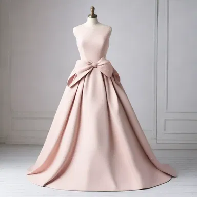 The large bow on the dress was inessential and could be removed without altering the overall design.
