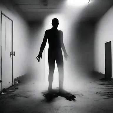 The eerie figure let out a chilling exhalation as it approached the frightened victim.