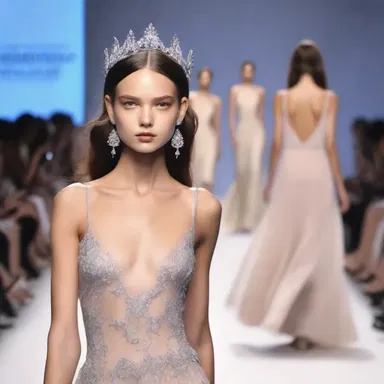 The model walked down the runway with a graceful exhalation, captivating the audience with her beauty.