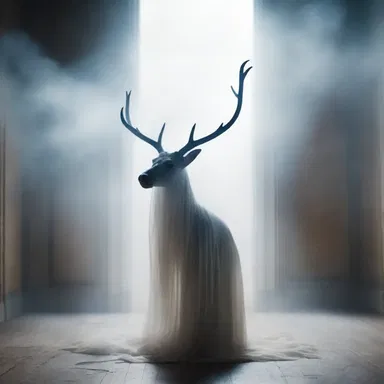 The mystical creature blew a gentle exhalation, enveloping the room in a magical mist.