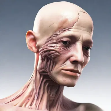 The author described the character's dermal condition in great detail.