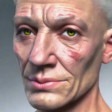 The author described the character's dermal condition in great detail.