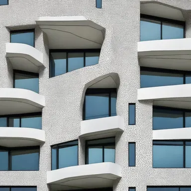 The architect incorporated dermal patterns into the design of the building façade, adding an interesting visual element.