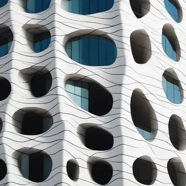 The architect incorporated dermal patterns into the design of the building façade, adding an interesting visual element.