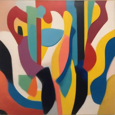The painting exhibited at the gallery was a mix of abstract shapes and jazzy hues, capturing the viewer's attention.