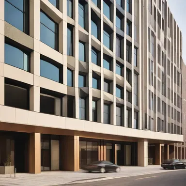The jazz-inspired architecture of the building incorporated sleek lines and dynamic patterns.
