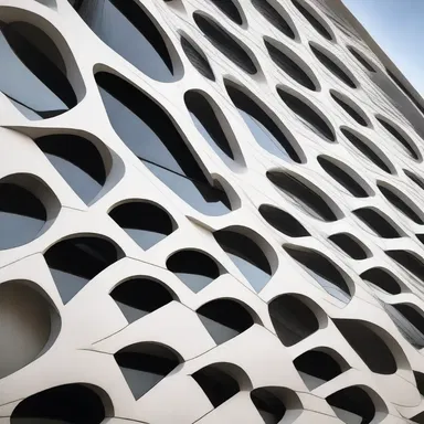 The jazz-inspired architecture of the building incorporated sleek lines and dynamic patterns.