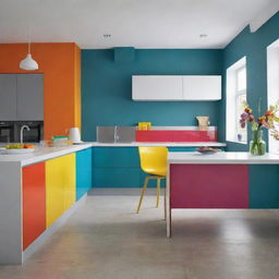 Generate a modern design full of vibrant, bold colours.