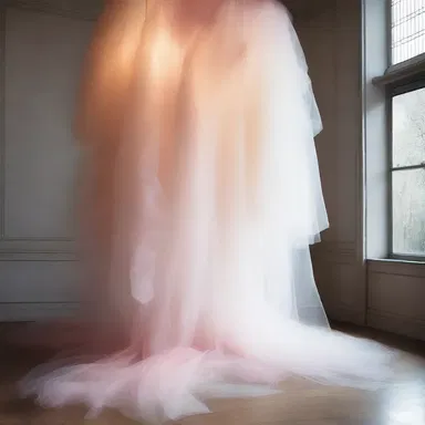 The artist skillfully incorporated tulle into her mixed media installation, creating a sense of ethereal beauty.