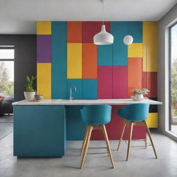 Generate a modern design full of vibrant, bold colours.