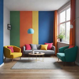 Generate a modern design full of vibrant, bold colours.