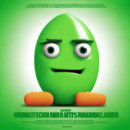 A top-tier digital art movie poster showcasing a green object that looks disgusted