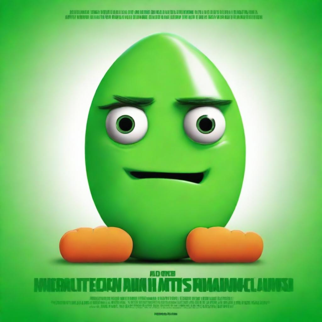 A top-tier digital art movie poster showcasing a green object that looks disgusted
