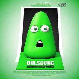 A top-tier digital art movie poster showcasing a green object that looks disgusted