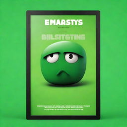A top-tier digital art movie poster showcasing a green object that looks disgusted