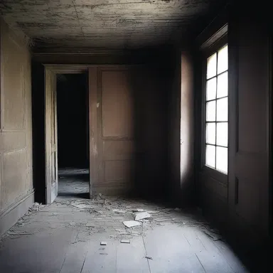 The old haunted house was filled with creaking floorboards and splintery doors, creating an eerie atmosphere that sent shivers down their spines.