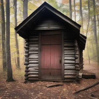 The old cabin in the haunted forest had a splintery door that creaked with every push.