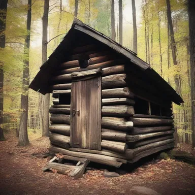The old cabin in the haunted forest had a splintery door that creaked with every push.