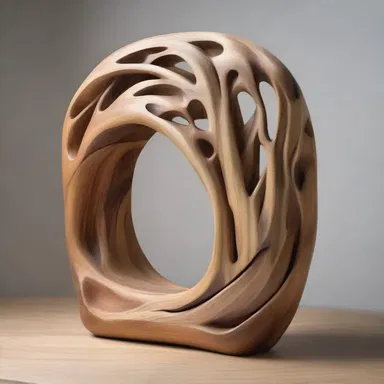 The artist used a splintery piece of wood to create a sculpture that portrayed the beauty of nature.