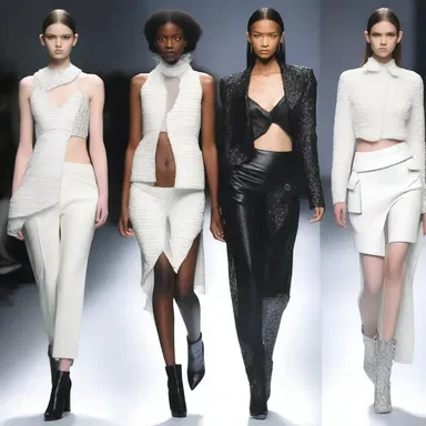 The fashion designer incorporated splintery textures into their collection, giving each garment an edgy and unique look.