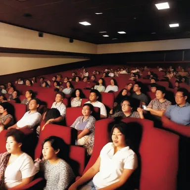 The movie theater was packed; it was a houseful and everyone was excited to watch the highly anticipated film.