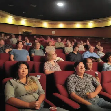 The movie theater was packed; it was a houseful and everyone was excited to watch the highly anticipated film.