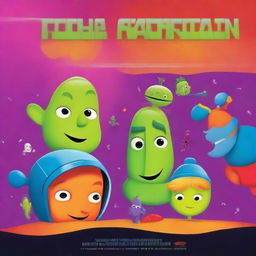 A high-quality digital art movie poster, featuring the cast of 'Your Favorite Martian'