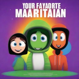 A high-quality digital art movie poster, featuring the cast of 'Your Favorite Martian'