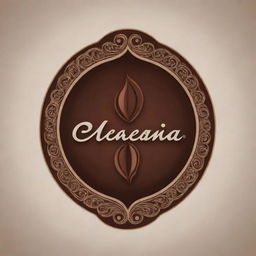 Design a logo featuring an elegantly depicted cocoa bean, surrounded by intricate swirls and in a deep, indulgent brown hue that conveys the richness of chocolate.