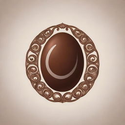 Design a logo featuring an elegantly depicted cocoa bean, surrounded by intricate swirls and in a deep, indulgent brown hue that conveys the richness of chocolate.