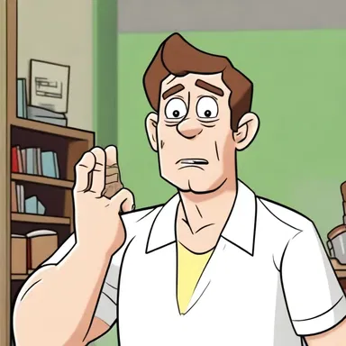 In the cartoon, the character experienced a laryngospasm and couldn't speak.