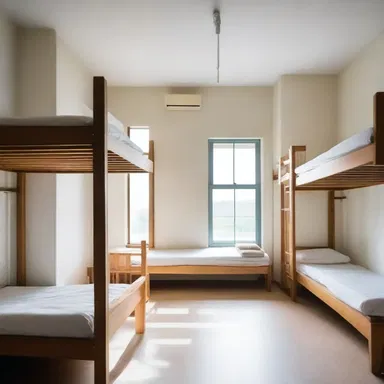 The architect designed a spacious and well-lit dormitory room with comfortable beds and study areas.