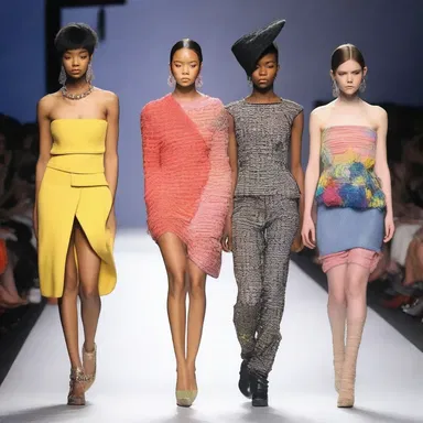 The fashion show featured unconventional outfits that were a casualty of the designer's artistic expression.