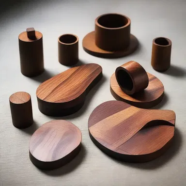 The fashion designer used brazilian ironwood in the design of his latest collection, incorporating the heavy wood into unique accessories.