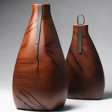The fashion designer used brazilian ironwood in the design of his latest collection, incorporating the heavy wood into unique accessories.